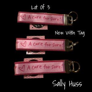 Sally Huss Wristlet Key Fob Key Chain Wrist Strap  Handmade X 3 New With Tag